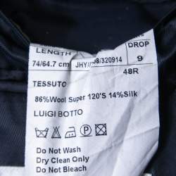 Pre Owned Balmain Navy Blue Wool & Silk Button Front Blazer M