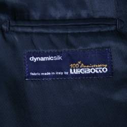 Pre Owned Balmain Navy Blue Wool & Silk Button Front Blazer M