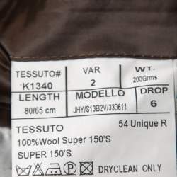 Pre Owned Balmain dark Brown Striped Wool Button Front Blazer XXL