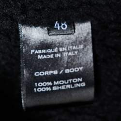 Pre Owned Balmain Black Shearling Hook Front Jacket M