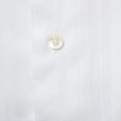 Pre Owned Balmain White Patterned Cotton Full Sleeve Shirt M