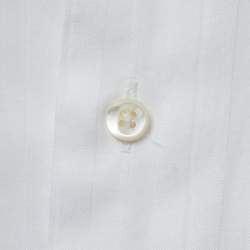 Pre Owned Balmain White Patterned Cotton Full Sleeve Shirt M