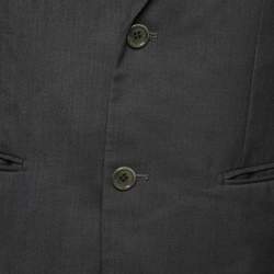 Balmain Grey Crepe Single Breasted Blazer XL