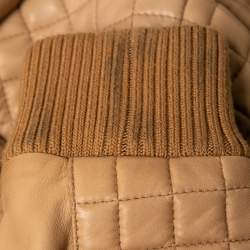 Balmain Beige Lambskin Leather Hooded Jacket 2XL