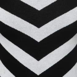 Balmain Monochrome Striped Knit Crew Neck Sweatshirt XS