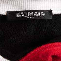Balmain Red Cotton Quilted Sweatshirt XS