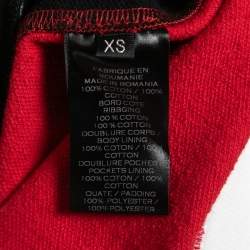 Balmain Red Cotton Quilted Sweatshirt XS