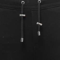 Pre Owned Balmain Black Cotton Contrast Detail Joggers XS