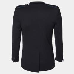 Pre Owned Balmain Black Wool Embellished Lapel Blazer M