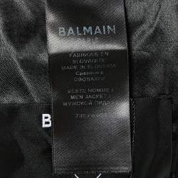 Pre Owned Balmain Navy Blue Pinstriped Wool Double Breasted Blazer L