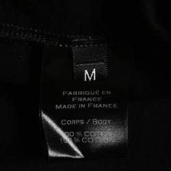 Pre Owned Balmain Black Printed Cotton Knit T-Shirt M