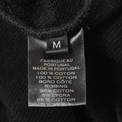 Pre Owned Balmain Black Cotton Knit Sleeveless Zip Front T-Shirt M