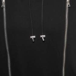 Pre Owned Balmain Black Cotton Knit Sleeveless Zip Front T-Shirt M