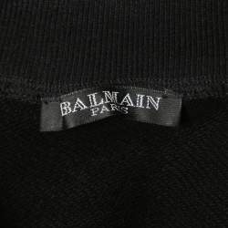 Pre Owned Balmain Black Cotton Knit Sleeveless Zip Front T-Shirt M