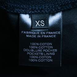 Balmain Navy Blue Cotton Side Stripe Detail Drawstring Yoga Pants XS