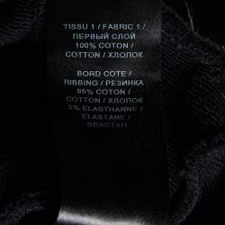 Pre Owned Balmain Black Striped Logo Cotton Knit Sweatshirt M