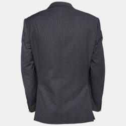 Pre Owned Balmain Grey Wool Single Breasted Slim Fit Blazer XL