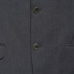 Pre Owned Balmain Grey Wool Single Breasted Slim Fit Blazer XL