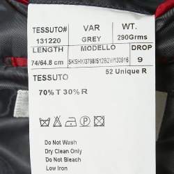 Pre Owned Balmain Grey Wool Single Breasted Slim Fit Blazer XL