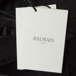 Balmain Black Silk Satin Tailored Tuxedo Pants XL