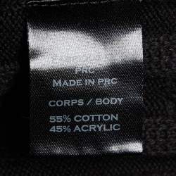 Balmain Black Ribbed Knit Button Front Cardigan M