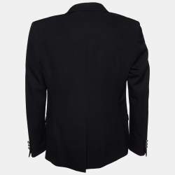 Balmain Black Wool Smoking Jacket L
