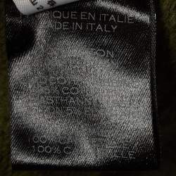 Pre Owned Balmain Green Metallic Applique Cotton Knit Sleeveless Hoodie XS