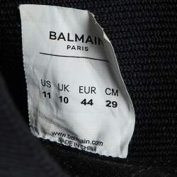 Balmain Black Suede and Knit Fabric B Bold High Slip On Sneakers Size 44