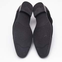 Balmain Black Brogue Leather and Suede Lace Up Oxfords Size 43