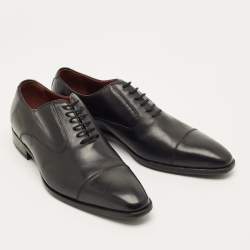 مملوكة مسبقًا حذاء بلمان مزين سير مونك واحد جلد نمط بروغي أسود مقاس 40