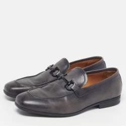 Pre Owned Balmain Size 40 Black Leather Loafers