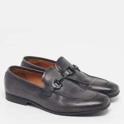 Pre Owned Balmain Size 40 Black Leather Loafers