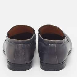 Pre Owned Balmain Size 40 Black Leather Loafers