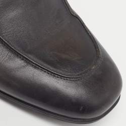 Pre Owned Balmain Size 40 Black Leather Loafers