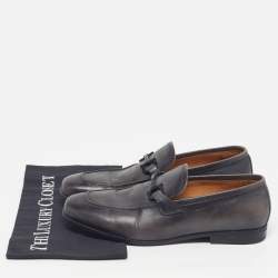 Pre Owned Balmain Size 40 Black Leather Loafers