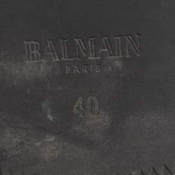 Pre Owned Balmain Size 40 Black Leather Loafers