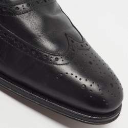 Pre Owned Balmain Size 40 Black Leather Lace Up Oxfords