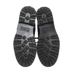 Pre Owned Balmain Black Quilted Leather Lace up Open Toe Boots Size 40