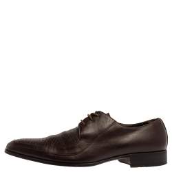 Balmain Brown Leather Lace Up Oxfords Size 43