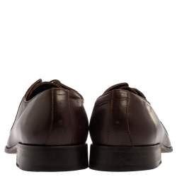 Balmain Brown Leather Lace Up Oxfords Size 43