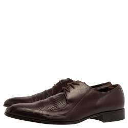 Balmain Brown Leather Lace Up Oxfords Size 43