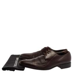 Balmain Brown Leather Lace Up Oxfords Size 43