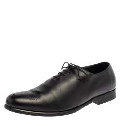 Balmain Black Leather Lace Up Oxfords Size 45