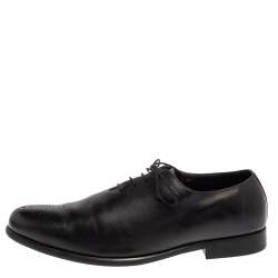 Balmain Black Leather Lace Up Oxfords Size 45