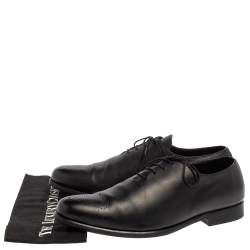 Balmain Black Leather Lace Up Oxfords Size 45