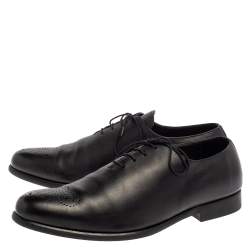 Balmain Black Leather Lace Up Oxfords Size 45