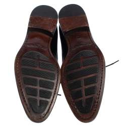 Pre Owned Balmain Black Leather Lace Up Oxfords Size 39