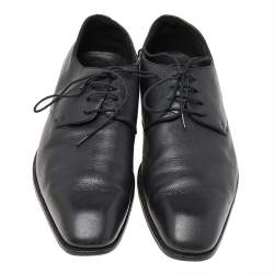 Balmain Black Leather Lace Up Derby Size 46