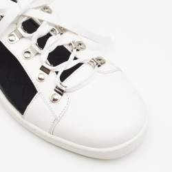 Balmain White Logo Leather Low Top Sneakers Size 40