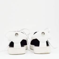 Balmain White Logo Leather Low Top Sneakers Size 40